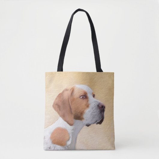 Tote Bag Peinture Pointer - Drôle d'Art Original de Chien (Devant)