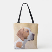 Tote Bag Peinture Pointer - Drôle d'Art Original de Chien (Dos)