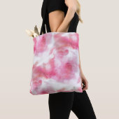Tote Bag peinture rouge 2 de main d'arrière - plan (De près)