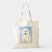 Tote Bag Peinture Samoyed Puppy - Jolie Art Original Chien (Dos)