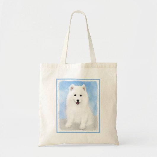 Tote Bag Peinture Samoyed Puppy - Jolie Art Original Chien (Devant)