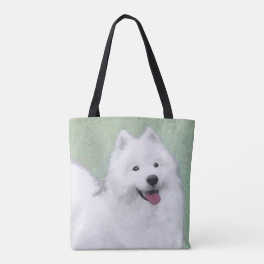 Tote Bag Peinture Samoyée - Cute Original Dog Art (Dos)