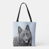 Tote Bag Peinture Schipperke - Cute Original Chien Art (Dos)