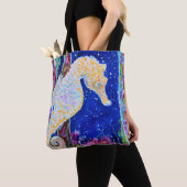 Tote Bag Peinture sur hippocampe (De près)