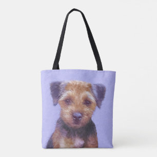 Tote Bag Peinture sur la frontière de Terrier - jolie art o