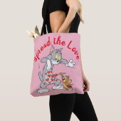 Tote Bag Peinture Tom & Jerry Coeurs de Saint-Valentin (De près)