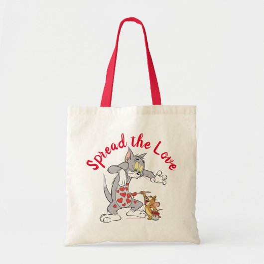 Tote Bag Peinture Tom & Jerry Coeurs de Saint-Valentin (Devant)