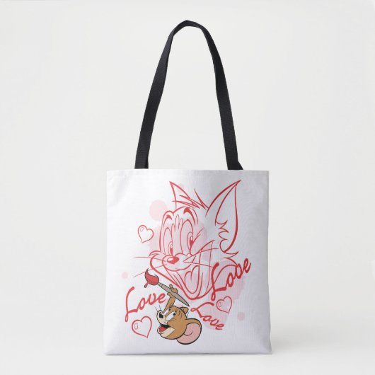 Tote Bag Peinture Tom & Jerry Valentine (Devant)