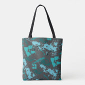 Tote Bag Peinture turquoise et grise (Dos)
