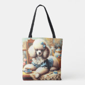 Tote Bag Peinture vintage de caniche (Dos)