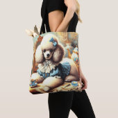 Tote Bag Peinture vintage de caniche (De près)