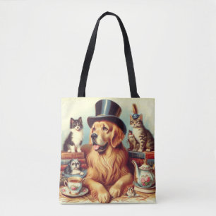 Tote Bag Peinture Vintage de chien mignonne