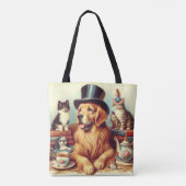 Tote Bag Peinture Vintage de chien mignonne (Dos)