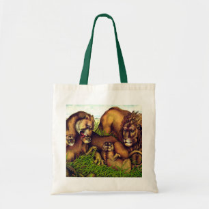 Tote Bag Peinture vintage de la fierté du lion