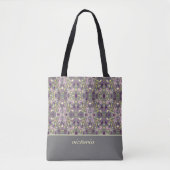 Tote Bag Peinture violette et jaune (Devant)