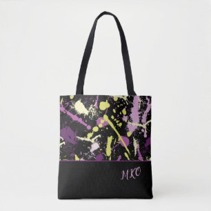 Tote Bag Peinture violette et jaune