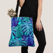 TOTE BAG PEINTURES D'EAU NATURE BLEU ET VERT (De près)