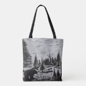 Tote Bag Peintures DG Wolf Valley (Dos)