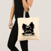 Tote Bag Pékin Yorkie Black Silhouette Yorkie Maman (Devant (produit))