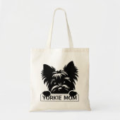 Tote Bag Pékin Yorkie Black Silhouette Yorkie Maman (Devant)