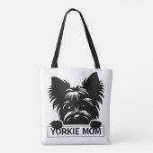 Tote Bag Pékin Yorkie Black Silhouette Yorkie Maman (Dos)