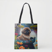 Tote Bag Pekingese sur une pagaie : une aventure Pittoresqu (Devant)
