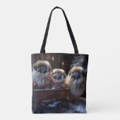 Tote Bag Pékinois période de fêtes de Noël (Dos)