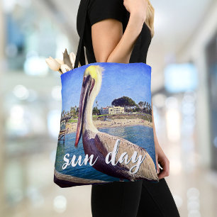 Tote Bag Pélican Bird Ocean Beach Pier Photo Sun Day Citati