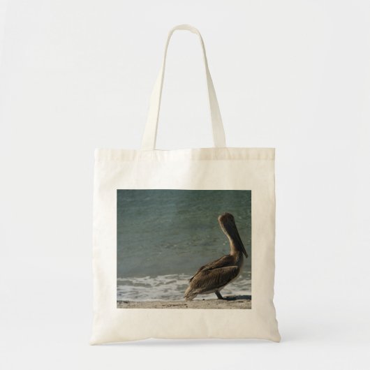 Tote Bag Pélican Brown à la plage Photo (Devant)