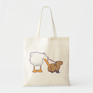 Tote Bag Pelican essaie de manger Capybara Funny Cute Kawai