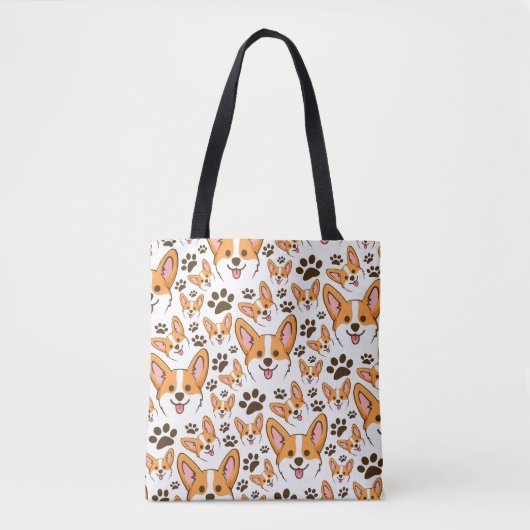 Tote Bag Pembroke Welsh Corgi Chien Coquelicot (Devant)
