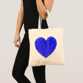 Tote Bag Pencé en - Bleu (Devant (produit))