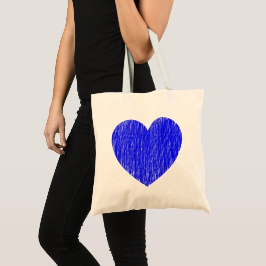 Tote Bag Pencé en - Bleu (Devant (produit))