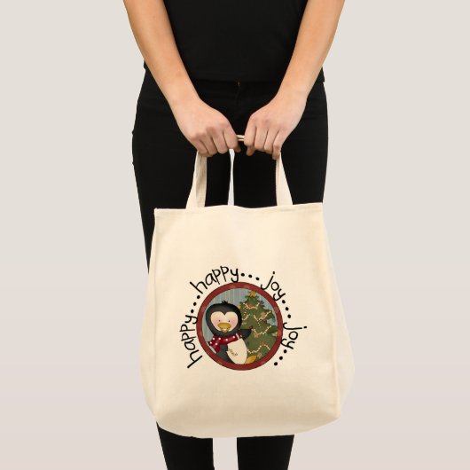 Tote Bag Penguin Joyeux Joyeux Noël (Devant (produit))
