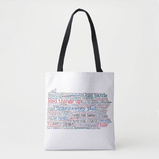 Tote Bag Pennsylvanie USA Slang Word Art Map (Devant)