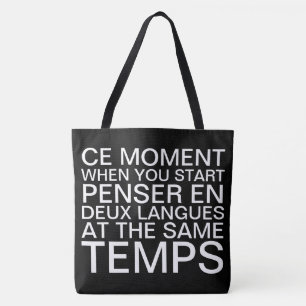 Tote Bag Pensée en français et anglais