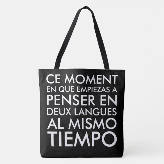 Tote Bag Pensée en français et espagnol (Devant)