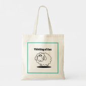 Tote Bag Penser à l'agneau d'Ewe Mouton mignon dessin (Dos)