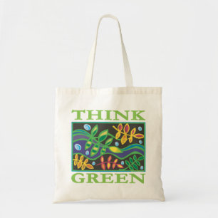 Tote Bag Pensez au De l'environnement vert
