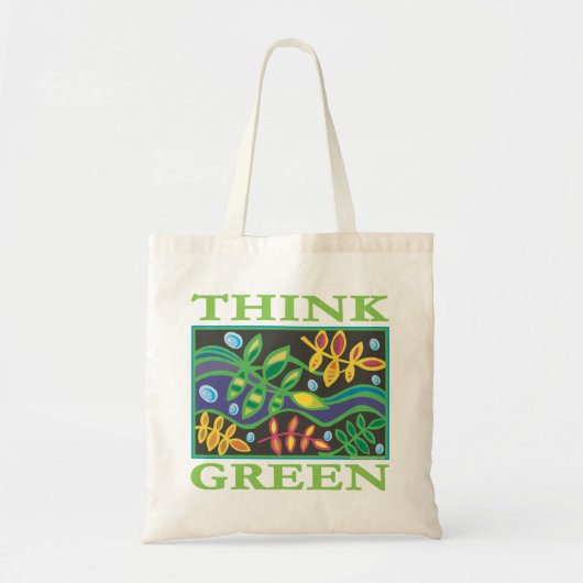Tote Bag Pensez au De l'environnement vert (Devant)