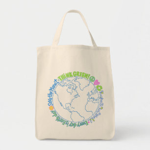 Tote Bag Pensez au monde vert