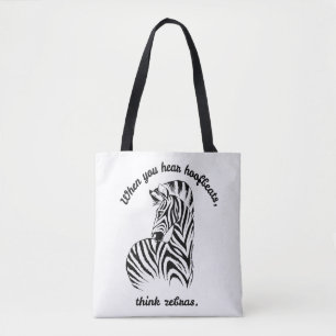 Tote Bag Pensez aux zèbres