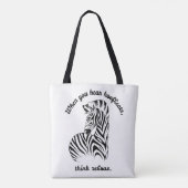 Tote Bag Pensez aux zèbres (Dos)