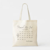 Tote Bag Pensez-Nous Dans Le Calendrier Minimal Amusant Enr (Dos)