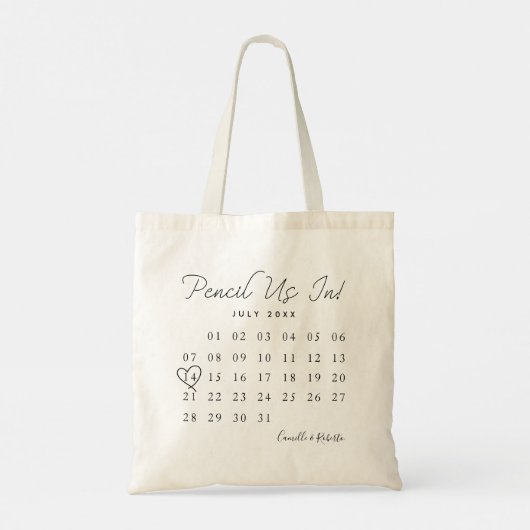 Tote Bag Pensez-Nous Dans Le Calendrier Minimal Amusant Enr (Dos)