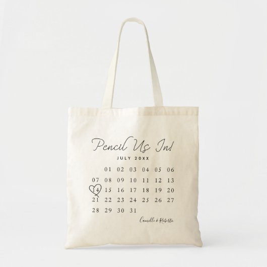 Tote Bag Pensez-Nous Dans Le Calendrier Minimal Amusant Enr (Devant)