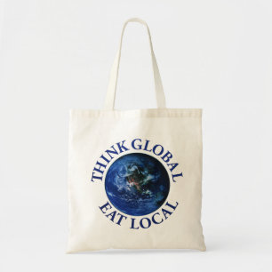 Tote Bag Pensez que global mangez les gens du pays