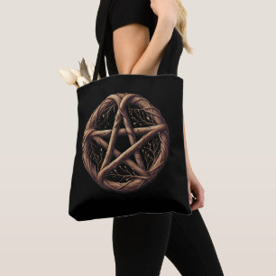 Tote Bag Pentacle de brindille de bois Pentagramme wiccan d
