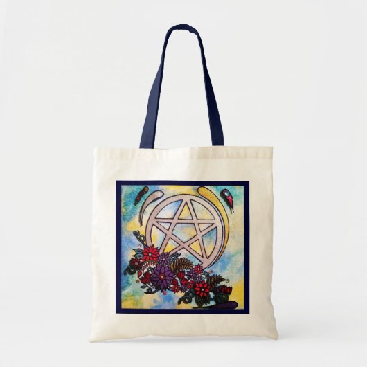 Tote Bag Pentacle floral 3d (Devant)