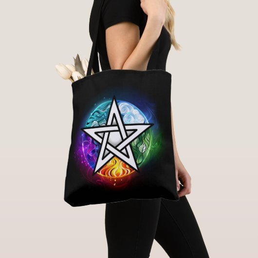 Tote Bag pentagramme du Wiccan (De près)